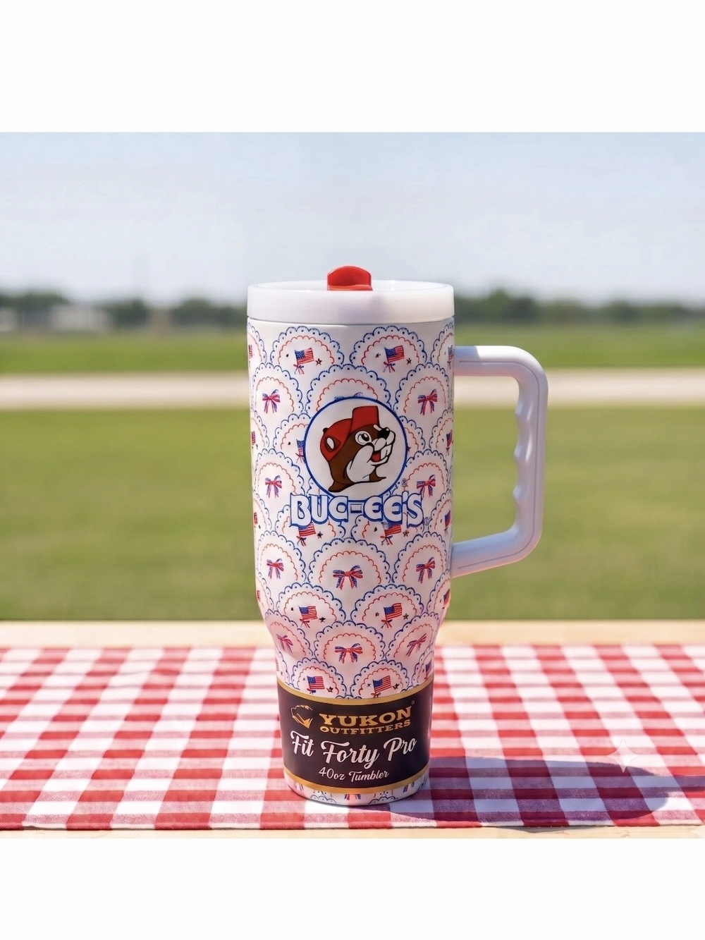 Yeti White Cooler Jug with Red & Blue Patriotic Accents